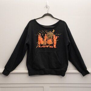 Playboy Graphic Sweatshirt Small Black Love Jazz Band Front & Logo Back